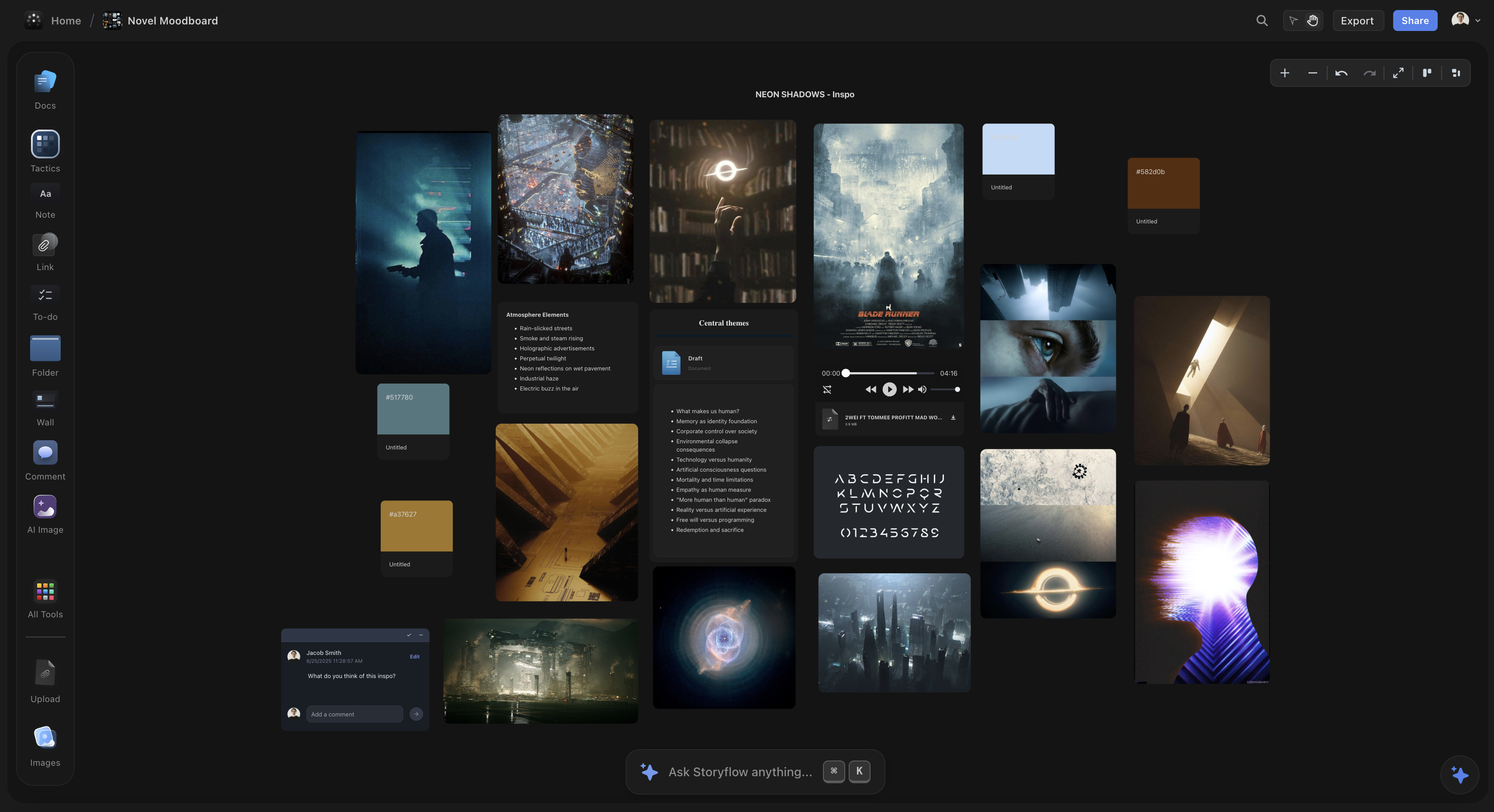 Novel moodboards with visual inspiration and aesthetic development